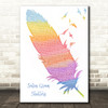 Chris De Burgh Satin Green Shutters Watercolour Feather & Birds Song Lyric Wall Art Print