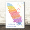James M Brown Hold to Gods Unchanging Hand Watercolour Feather & Birds Song Lyric Wall Art Print