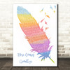 Rascal Flatts Here Comes Goodbye Watercolour Feather & Birds Song Lyric Wall Art Print