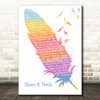 Glenn Miller String of Pearls Watercolour Feather & Birds Song Lyric Wall Art Print