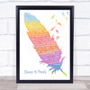 Glenn Miller String of Pearls Watercolour Feather & Birds Song Lyric Wall Art Print