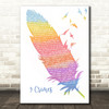 Damien Rice 9 Crimes Watercolour Feather & Birds Song Lyric Wall Art Print