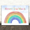Luther Vandross Never Too Much Watercolour Rainbow & Clouds Song Lyric Wall Art Print