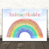 Chris Tomlin Indescribable Watercolour Rainbow & Clouds Song Lyric Wall Art Print
