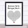 Ian Dury & The Blockheads Reasons To Be Cheerful, Part 3 White Heart Song Lyric Wall Art Print