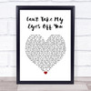 The Four Seasons Can't Take My Eyes Off You White Heart Song Lyric Wall Art Print