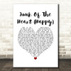 The Kooks Junk Of The Heart (Happy) White Heart Song Lyric Wall Art Print