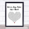 Shawn Colvin Never Saw Blue Like That White Heart Song Lyric Wall Art Print