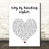 U2 City Of Blinding Lights White Heart Song Lyric Wall Art Print