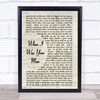 When I Was Your Man Bruno Mars Song Lyric Vintage Script Quote Print