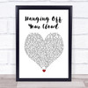 The Courteeners Hanging Off Your Cloud White Heart Song Lyric Wall Art Print