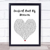 Bruno Mars Locked Out Of Heaven White Heart Song Lyric Wall Art Print