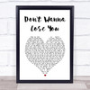 Lionel Richie Don't Wanna Lose You White Heart Song Lyric Wall Art Print