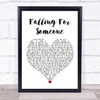 Blossoms Falling For Someone White Heart Song Lyric Wall Art Print