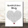 LANCO Greatest Love Story White Heart Song Lyric Wall Art Print