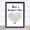 Donna taggart This I Promise You White Heart Song Lyric Wall Art Print