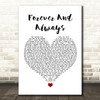 Parachute Forever And Always White Heart Song Lyric Wall Art Print