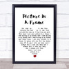 Tom Waits Picture In A Frame White Heart Song Lyric Wall Art Print