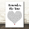Michael Jackson Remember the Time White Heart Song Lyric Wall Art Print