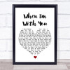 Sheriff When Im With You White Heart Song Lyric Wall Art Print