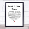 The Beatles Don't Let Me Down White Heart Song Lyric Wall Art Print