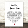 The Doors Hello, I Love You White Heart Song Lyric Wall Art Print