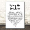 Willie Nelson Bring Me Sunshine White Heart Song Lyric Wall Art Print