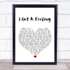 Barbara Randolph I Got A Feeling White Heart Song Lyric Wall Art Print