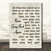 Fleetwood Mac Never Going Back Again Quote Song Lyric Print
