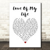 Scorpions Love Of My Life White Heart Song Lyric Wall Art Print