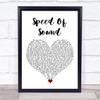 Coldplay Speed Of Sound White Heart Song Lyric Wall Art Print