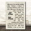 Elvis Presley Blue Moon Vintage Script Song Lyric Quote Print