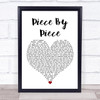 Kelly Clarkson Piece By Piece White Heart Song Lyric Wall Art Print