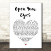 Snow Patrol Open Your Eyes White Heart Song Lyric Wall Art Print