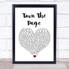 Bob Seger Turn The Page White Heart Song Lyric Wall Art Print