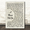 George Michael A Moment With You Vintage Script Song Lyric Quote Print