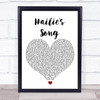 Eminem Hailie's Song White Heart Song Lyric Wall Art Print