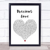 James Morrison Precious Love White Heart Song Lyric Wall Art Print