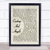 George Michael Cowboys And Angels Vintage Script Song Lyric Quote Print