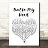 Khalid & John Mayer Outta My Head White Heart Song Lyric Wall Art Print