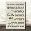 Fleetwood Mac Over My Head Quote Song Lyric Print