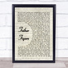 George Michael Father Figure Vintage Script Song Lyric Quote Print