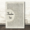 George Michael Freedom '90 Vintage Script Song Lyric Quote Print