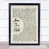 George Michael Jesus To A Child Vintage Script Song Lyric Quote Print
