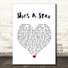 James She's A Star White Heart Song Lyric Wall Art Print