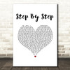 Whitney Houston Step By Step White Heart Song Lyric Wall Art Print