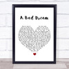 Keane A Bad Dream White Heart Song Lyric Wall Art Print