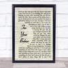 Simply Red For Your Babies Vintage Script Song Lyric Quote Print