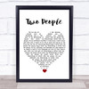 Caroline Spence Robby Hecht Two People White Heart Song Lyric Wall Art Print