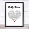 Dio Holy Diver White Heart Song Lyric Wall Art Print